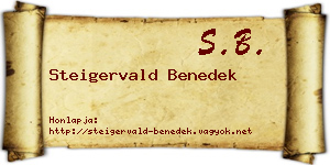 Steigervald Benedek névjegykártya