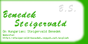 benedek steigervald business card